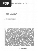 Lire Adorno: France-Allemagne. La Fin