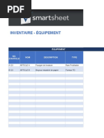 Inventaire - Équipement: Équipement NO. D'Article