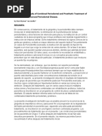 RESUMEN A Longitudinal Study of Combined Periodontal and Prosthetic Treatment of Patients With Advanced Periodontal Disease