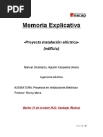 Memoria Explicativa: - Proyecto Instalación Eléctrica - (Edificio)