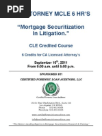 Mortgage Securitization in Litigation Seminar