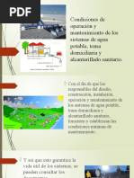 Condiciones de Operación y Mantenimiento de Los Sistemas de Agua Potable, Toma Domiciliaria y Alcantarillado Sanitario