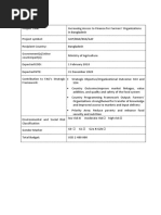 Bangladesh MMI Project - FAO (January 2018) Details Output and Acatvties