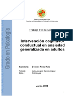 Intervención Cognitivo-Conductual en Ansiedad Generalizada en Adultos