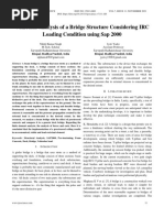 Vehicular Analysis of A Bridge Structure Considering IRC Loading Condition Using Sap 2000