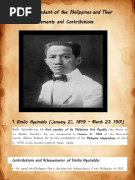 List of President of The Philippines and Their Achievements and Contributions