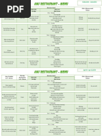 Kindergarten Menu