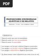 Proposiciones Subordinadas Adjetivas O de Relativo: Sintaxis - 4º Eso - Ies Carmen Conde