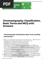 Chromatography: Classification, Basic Terms and MCQ With Answers