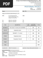 Proformal Invoice: From Bill To