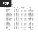 CEM103 Lecture 2 Sample Direct Cost Estimate Sheet