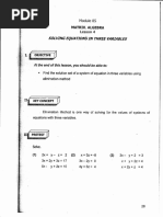 Module 85 Lesson 4 Solving Equations in Three Variables