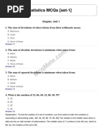 Business Statistics Mcqs (Set-1) : 1. The Sum of Deviations of Observations From Their Arithmetic Mean