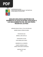 Análisis Geológico-Geotécnico de Sedimentos Glaciolacustres Asociados A Los Deslizamientos Del Río San Pedro, Región de Los Ríos