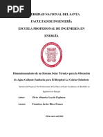 Dimensionamiento de Un Sistema Solar Térmico para La Obtención de Agua Caliente Sanitaria para El Hospital La Caleta-Chimbote
