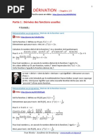 Dérivation: Partie 1: Dérivées Des Fonctions Usuelles