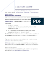 Random Variables and Univariate Probability Distributions