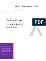 Evaluación de Conocimientos.: Paredes, Cano Y Asociados S.C.R.L