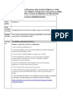 Roteiro para Recursos Das Lições Palavra e Vida.: Uma Nova Condição Humana