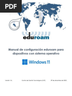 Manual Eduroam Windows 11. Version 1.0