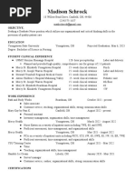 Madison Schrock Resume