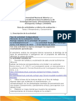 Guía de Actividades y Rúbrica de Evaluación - Tarea 1 - Sociedad y Conocimiento.