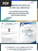 A Presentation On Autocad and Hvac: BY A AKSHAY (17061-M-001) From Quli Qutub Shah Govt Polytechnic College