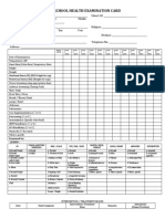 School Health Examination Card: Nutritional Status (NS) (BMI/Weight-for-Age)