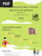 La Importancia Del Cáncer Infantil en México: (Articulo #1)