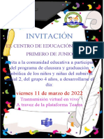 Invitación A Programa de Clausura y Graduación Virtual Primero de Junio 2021 2022