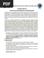 Universidad Nacional Del Centro Del Perú: Resumen Teórico 04 Impacto Del Multilinguismo en La Sociedad Peruana