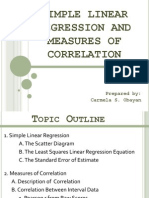 Simple Linear Regression and Measures of Correlation