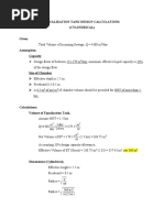 Equalization Tank Design Calculations