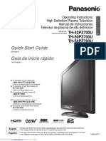 Quick Start Guide Guía de Inicio Rápido: TH-42PZ700U TH-50PZ700U TH-58PZ700U