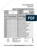 Acta Consolidada de Evaluación Integral Del Nivel de Educación Primaria Ebr