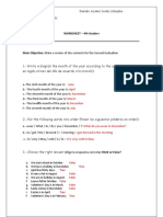 WORKSHEET - 4th Graders Name:: June April November March December July