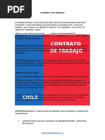 Contrato de Trabajo Chile Modelo Formato Word