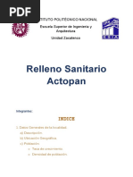 Relleno Sanitario Actopan: Instituto Politécnico Nacional Escuela Superior de Ingeniería y Arquitectura Unidad Zacatenco