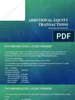 Additional Equity Transactions