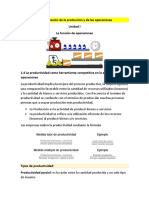 1.4 La Productividad Como Herramienta Competitiva en La Administración de Operaciones