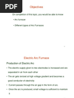 Objectives: On Completion of This Topic, You Would Be Able To Know - Arc Furnace