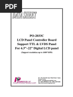 PO-2033C LCD Panel Controller Board Support TTL & LVDS Panel For 4.3" 22" Digital LCD Panel