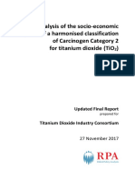 Analysis of The Socio-Economic Impacts of A Harmonised Classification of Carcinogen Category 2 For Titanium Dioxide (Tio)