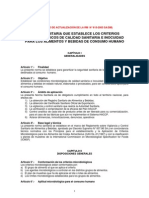 Criterios Microbiologicos de Calidad Sanitaria e Inocuidad para Alimentos