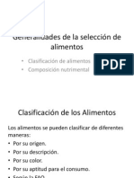 Generalidades de La Selección de Alimentos