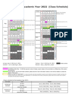 Schedule For The Academic Year 2022 (Class Schedule)