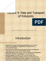 Lecture 9 - Fate and Transport of Pollutants