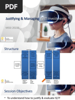 Justifying & Managing: IS/IT Investments