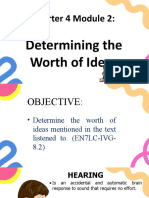 Quarter 4 Module 2:: Determining The Worth of Ideas