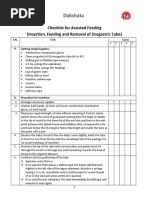 Dakshata: Checklist For Assisted Feeding (Insertion, Feeding and Removal of Orogastric Tube)